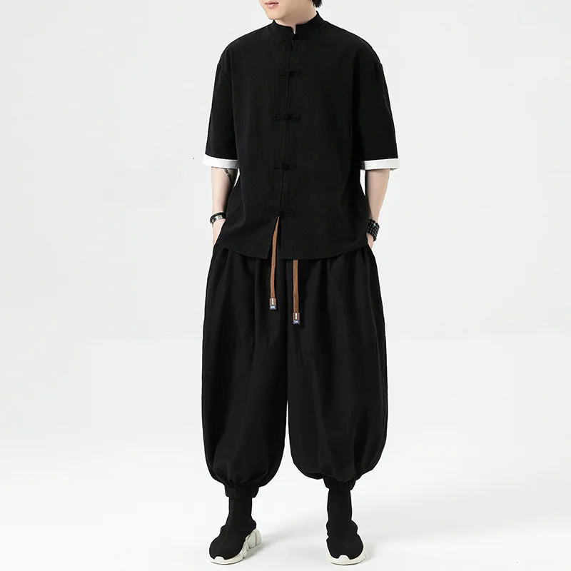 Men Wide Leg Lantern Pants