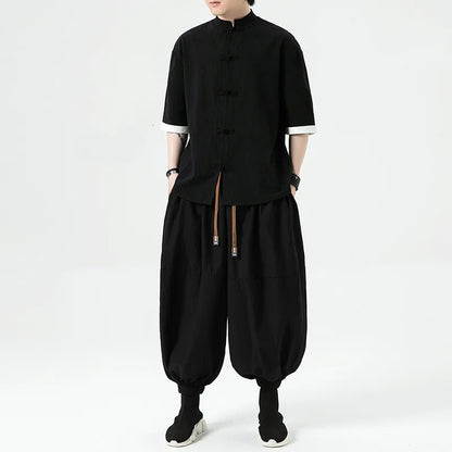 Men Wide Leg Lantern Pants
