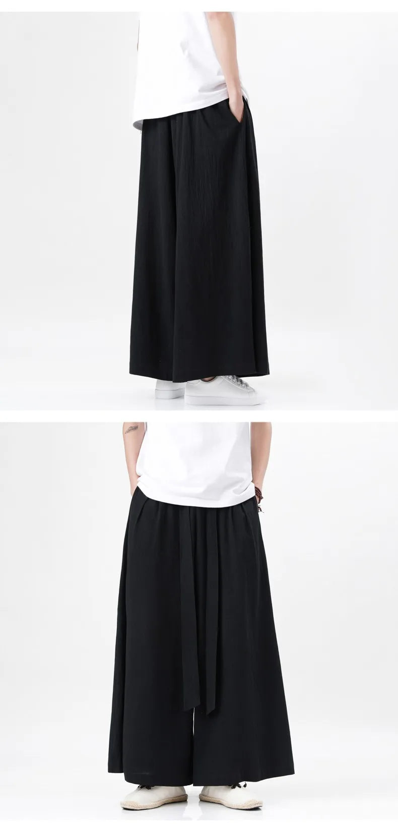 Zen Flow Wide-Leg Linen Pants – Harem Pants Men Style - Harem Pants Men