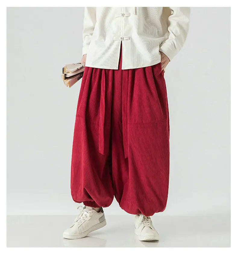 Corduroy Harem Pants for Men – Oversized Streetwear Trousers