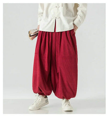 Corduroy Harem Pants for Men – Oversized Streetwear Trousers