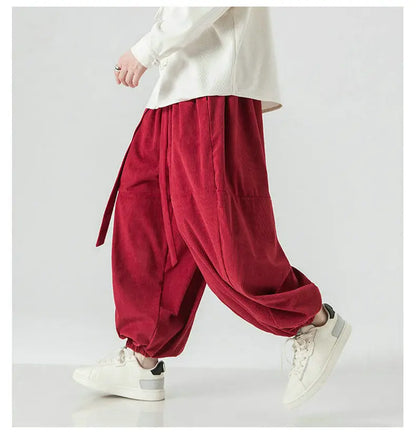 Corduroy Harem Pants for Men – Oversized Streetwear Trousers