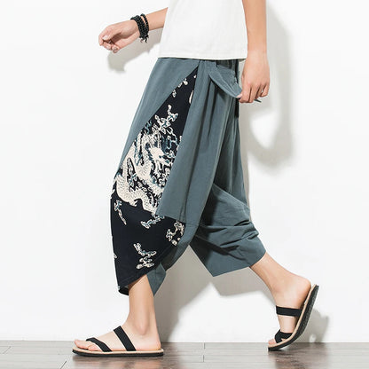 Men’s Harajuku Harem Pants – Vintage Patchwork Joggers