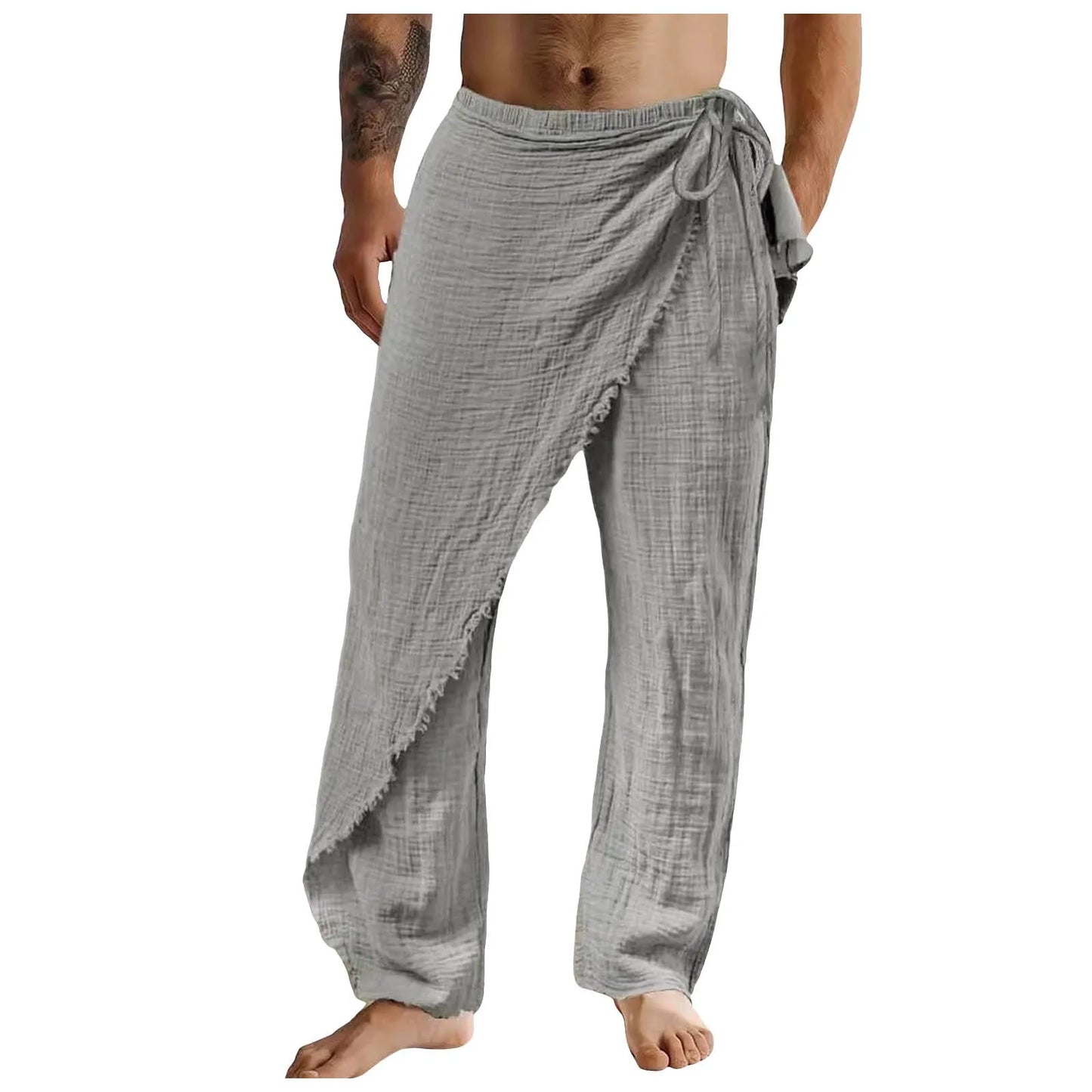 Men’s Breathable Cross - Wrap Beach Harem Pants