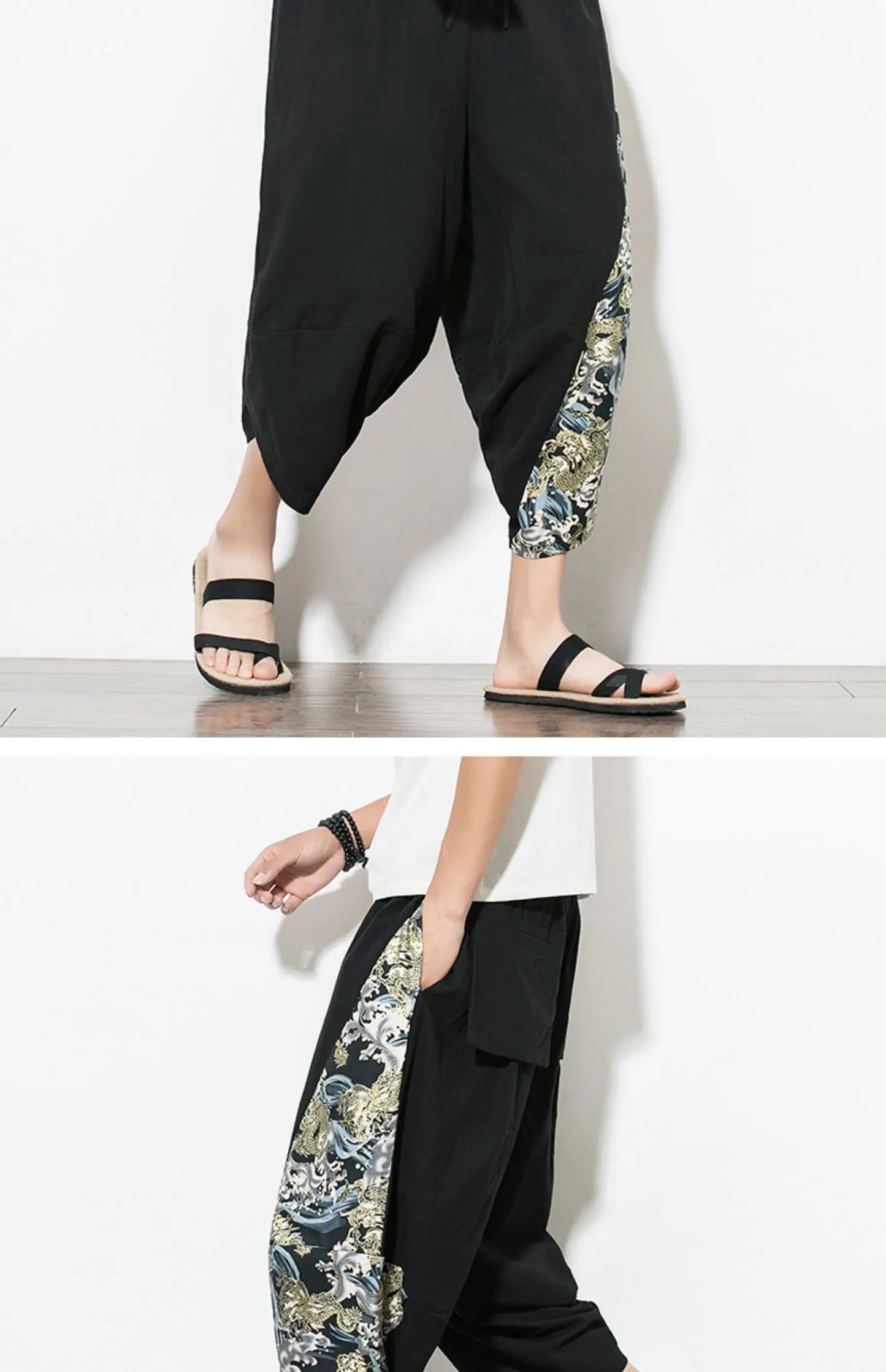 Men’s Harajuku Harem Pants – Vintage Patchwork Joggers