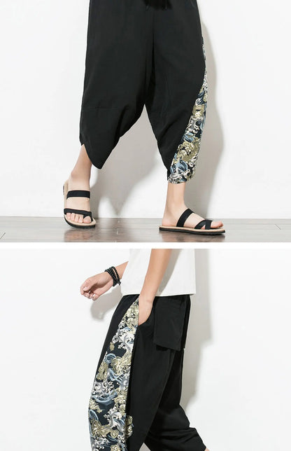 Men’s Harajuku Harem Pants – Vintage Patchwork Joggers