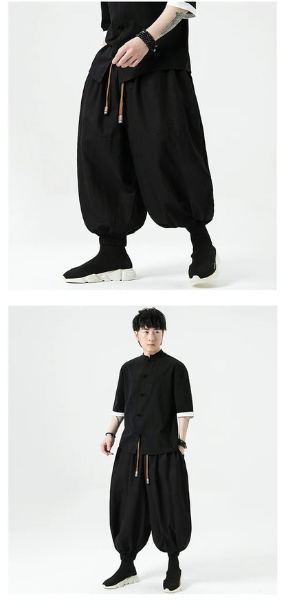 Men Wide Leg Lantern Pants