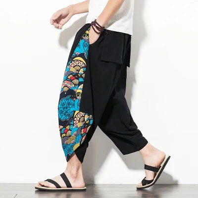 Men’s Harajuku Harem Pants – Vintage Patchwork Joggers