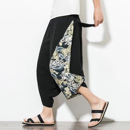 Men’s Harajuku Harem Pants – Vintage Patchwork Joggers
