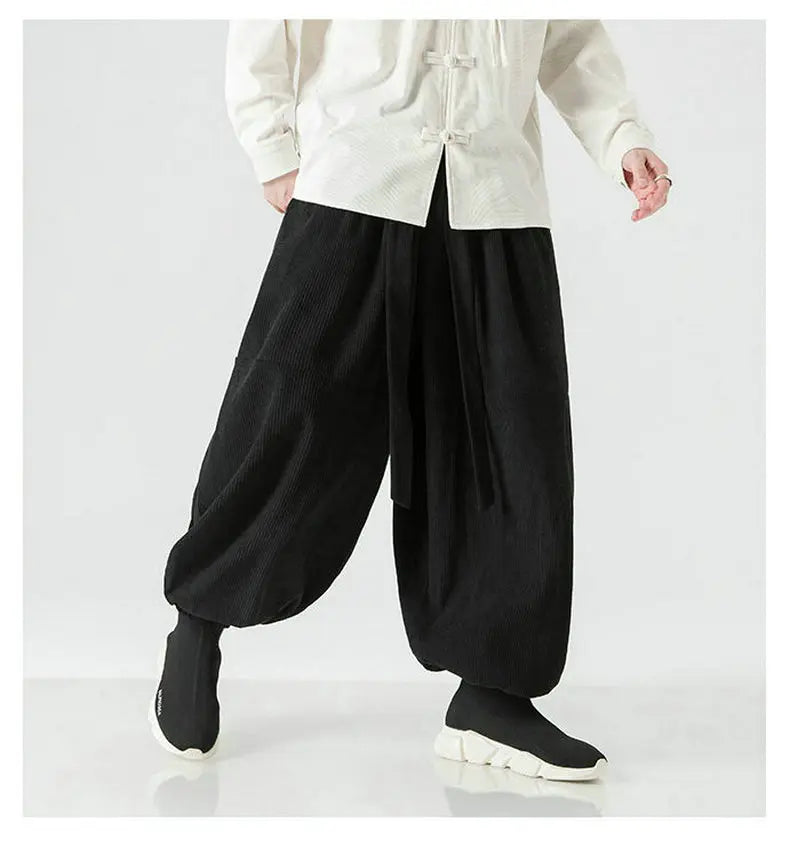 Corduroy Harem Pants for Men – Oversized Streetwear Trousers