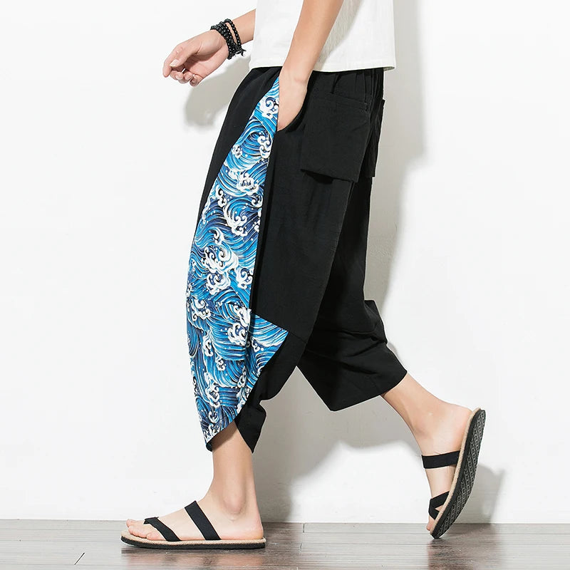 Men’s Harajuku Harem Pants – Vintage Patchwork Joggers