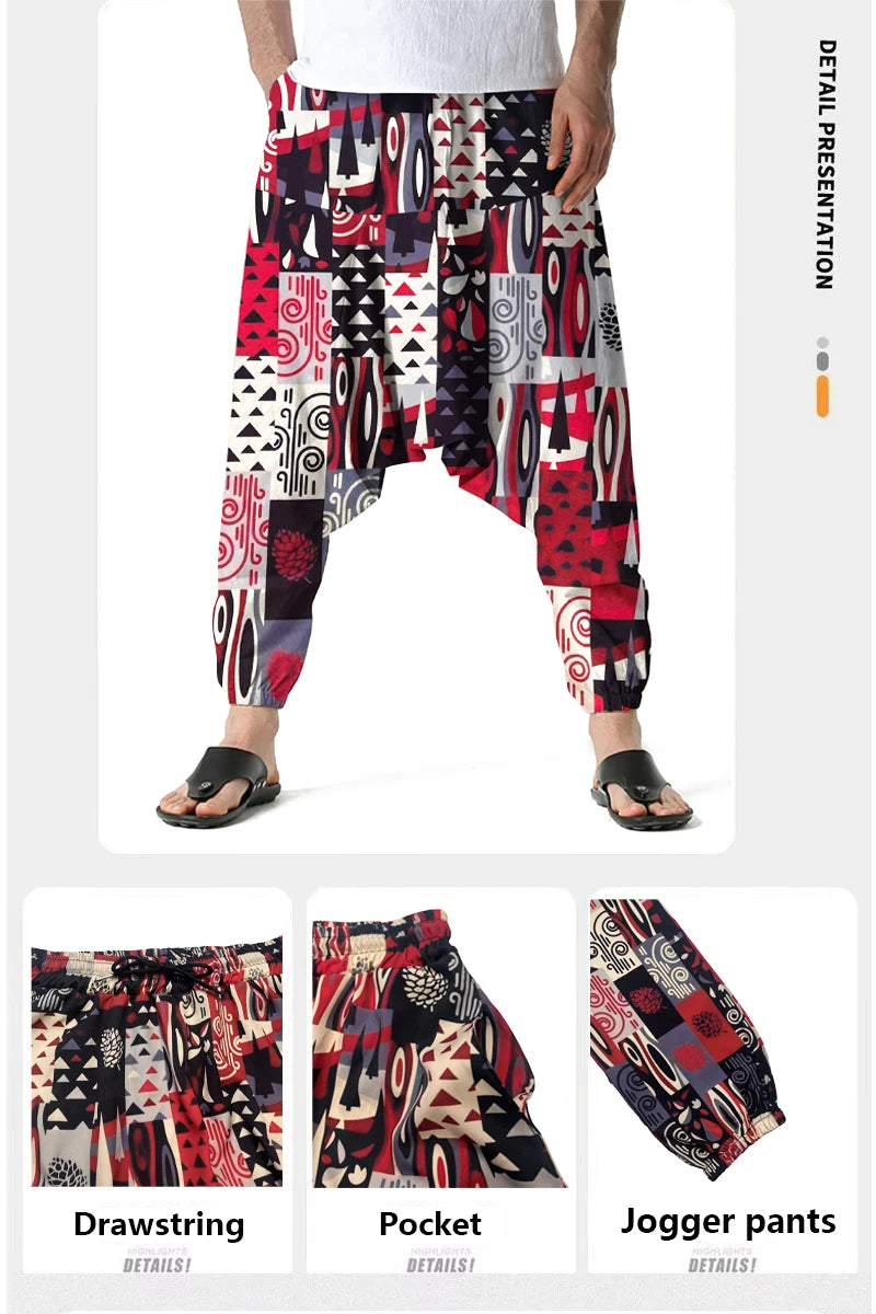 Harem Pants Men – Printed Rhythm Flow Pants - Harem Pants Men