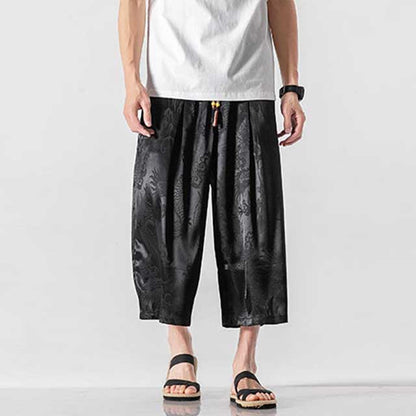 Silky Hakama Style Pants - Harem Pants Men