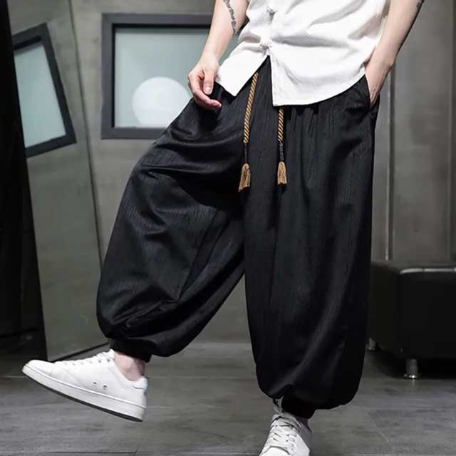Streetwear Hakama Pants - Harem Pants Men