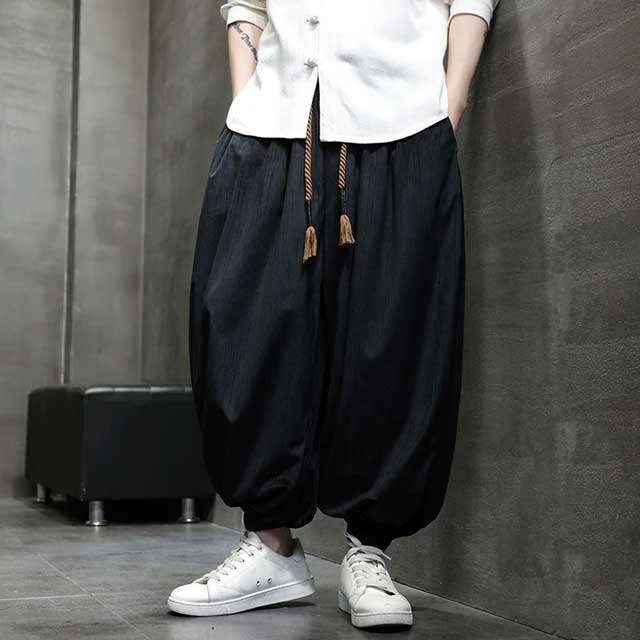 Streetwear Hakama Pants - Harem Pants Men