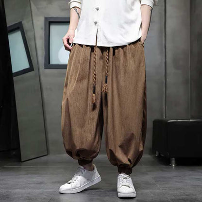 Streetwear Hakama Pants - Harem Pants Men