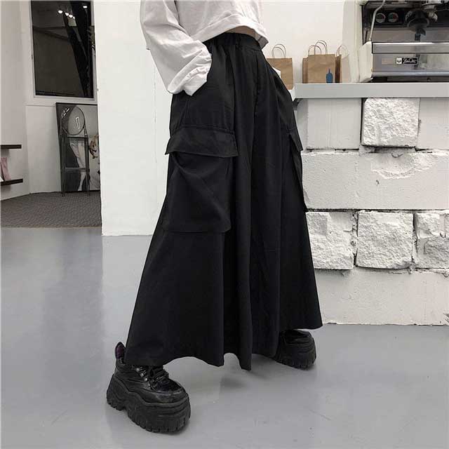Wide Hakama Style Pants - Harem Pants Men