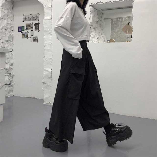 Wide Hakama Style Pants - Harem Pants Men