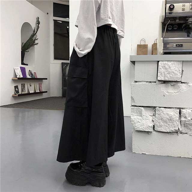 Wide Hakama Style Pants - Harem Pants Men