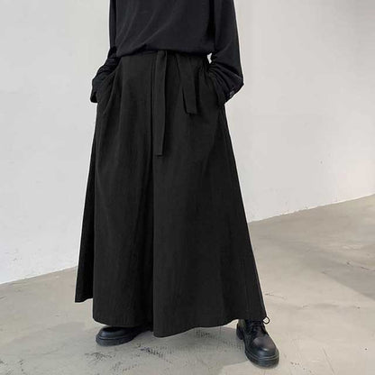 Wide Leg Hakama Style Trousers - Harem Pants Men
