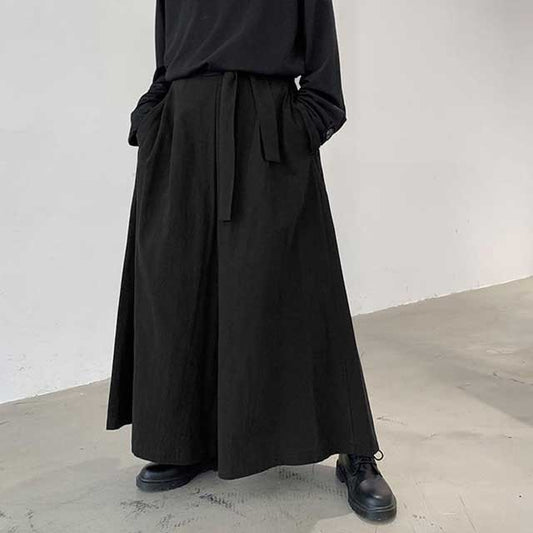 Wide Leg Hakama Style Trousers - Harem Pants Men