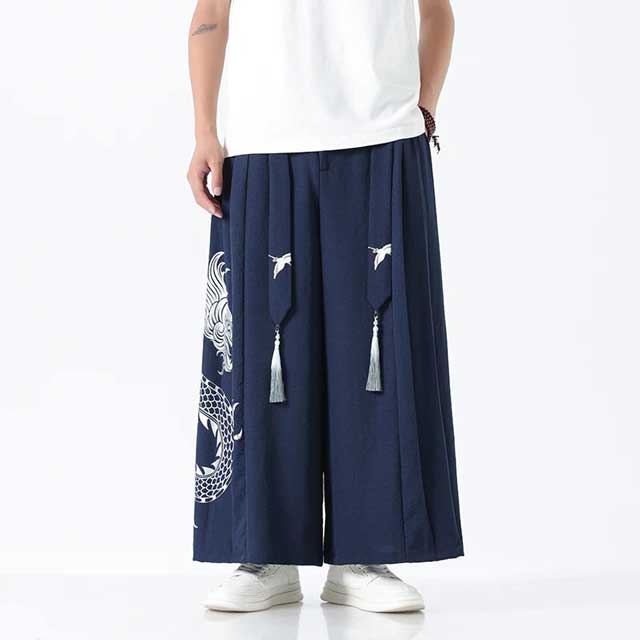 Dragon Hakama Pants - Harem Pants Men