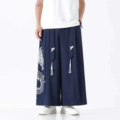 Dragon Hakama Pants - Harem Pants Men