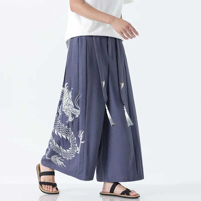 Dragon Hakama Pants - Harem Pants Men