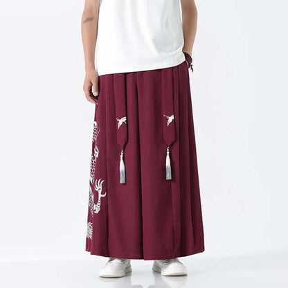 Dragon Hakama Pants - Harem Pants Men