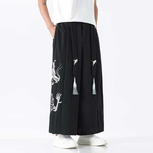 Dragon Hakama Pants - Harem Pants Men