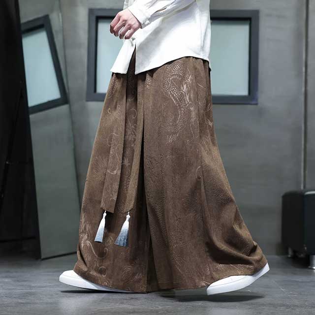Hakama Style Trousers - Harem Pants Men