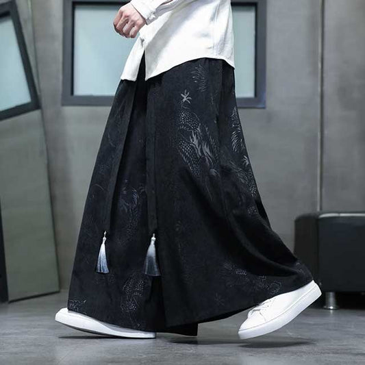 Hakama Style Trousers - Harem Pants Men